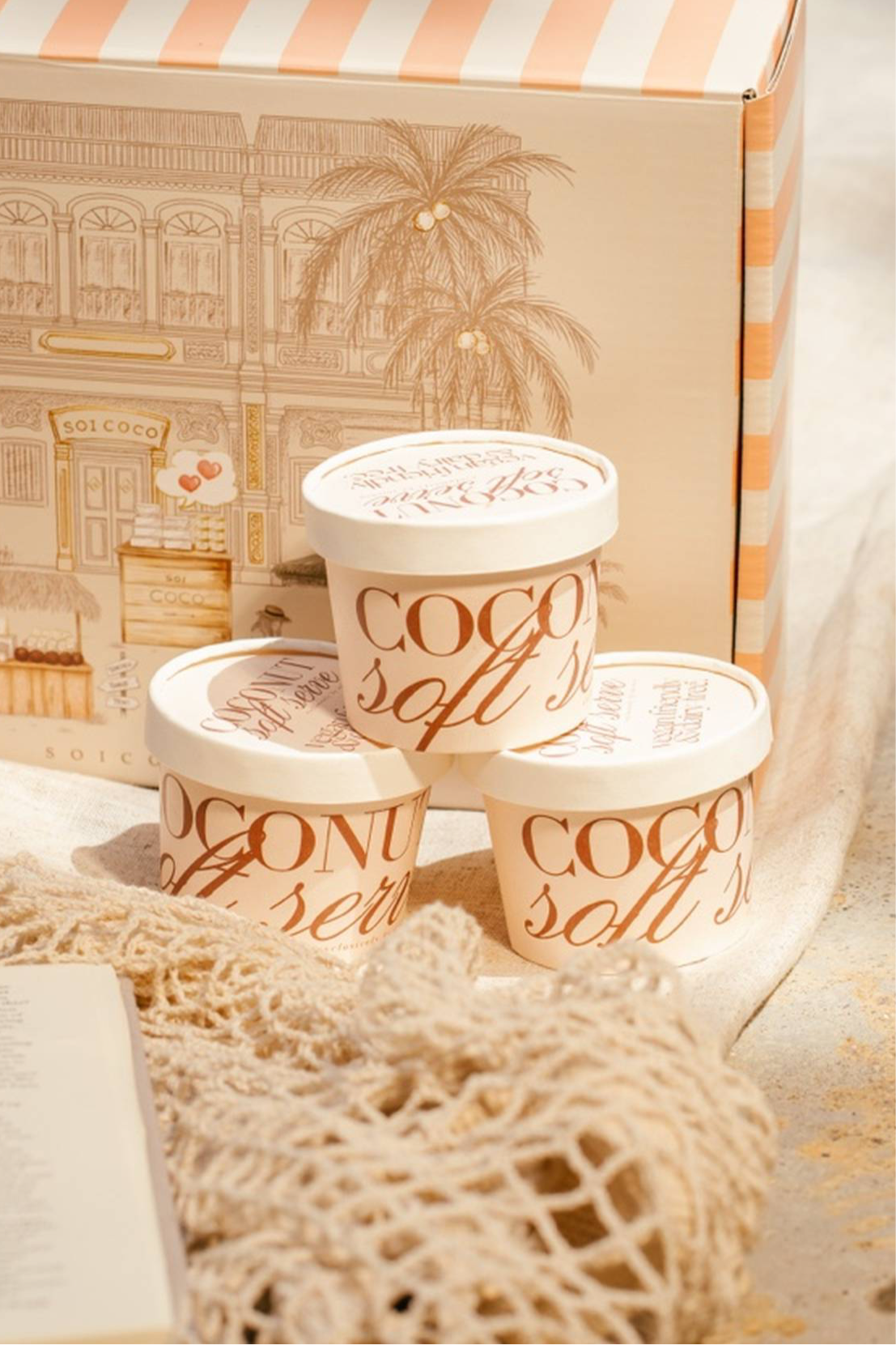 COCONUT SOFT SERVE, SET OF 3